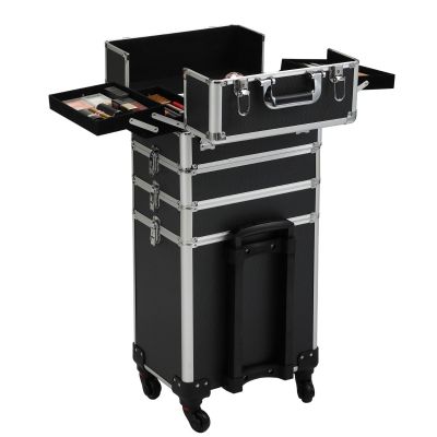 4-in-1 Travel Rolling Makeup Case Trolley Makeup Train Suitcase