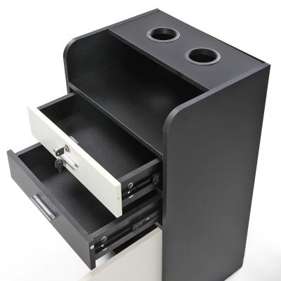 Lockable Mobile Styling Cabinet W/Holder, Drawer