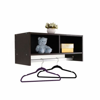 Wall Mounted Coat Rack Cabinet  W/Shelf, Hanger Bar
