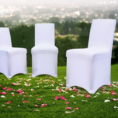 50 Pcs Wedding Dining Chair Slipcover W/Foot Pocket