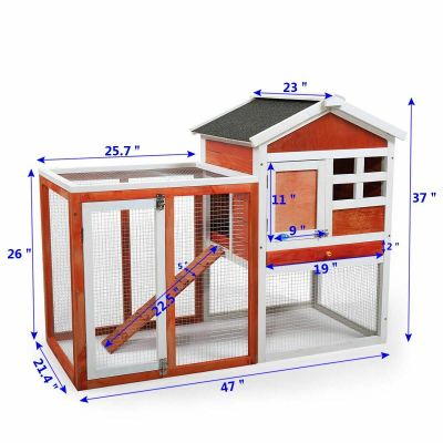 Walk-in Backyard Chicken Coop Run W/Nesting Box