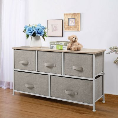Fabric Bedroom Storage Chest W/Drawers Dresser