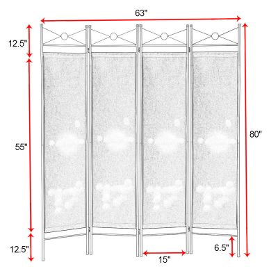 4 Panel Folding Accordion Room Divider Separator
