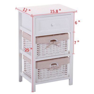 Two-tone Crate Wicker & Contemporary Nightstand