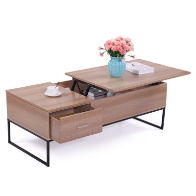 Mid-Century Low Coffee Table with Lift Top, Drawer