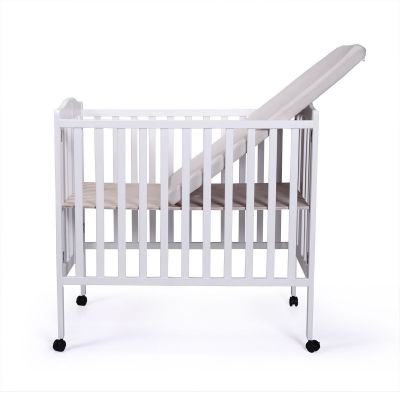Lockable Rolling Wood 4 in 1 Baby Crib W/Rail