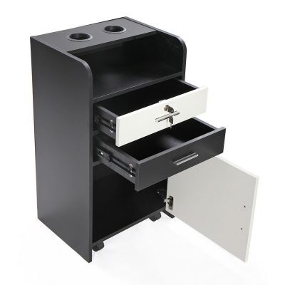 Lockable Mobile Styling Cabinet W/Holder, Drawer