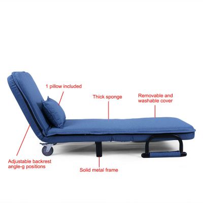 30'' Beachy Convertible Single Sleeper Lounger Bed Chair