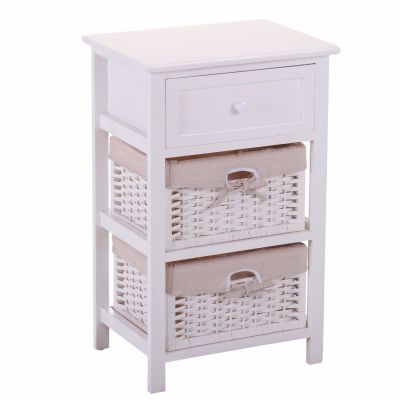 Two-tone Crate Wicker & Contemporary Nightstand