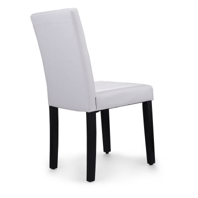 Tufted Leather Dining Chairs Set of 2 W/High Back