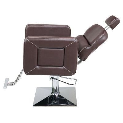 Brown Reclining Hydraulic Salon Chair W/Nail White
