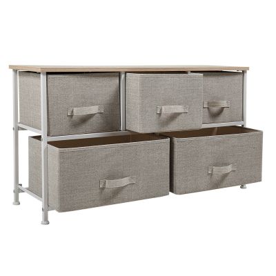 Fabric Bedroom Storage Chest W/Drawers Dresser