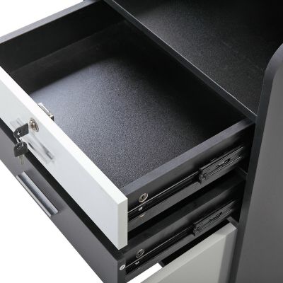 Lockable Mobile Styling Cabinet W/Holder, Drawer