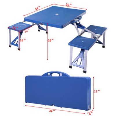 Kids Plastic Folding Table and 4 Chairs Dining