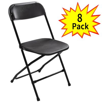 8 Pcs Black Lightweight Portable Folding Chairs