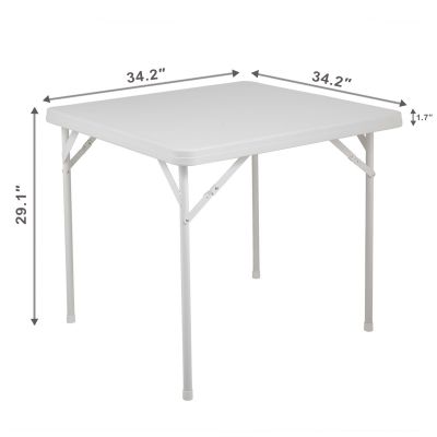 Square Plastic Folding Card Table W/Metal Leg
