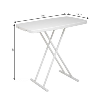 28” White Rectangle Scissor Lift Table W/ 4 Heights