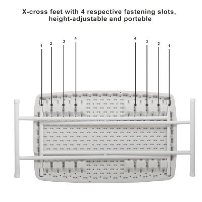 28” White Rectangle Scissor Lift Table W/ 4 Heights