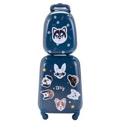 2 Pcs Kid Carry on Suitcase with Spinner Wheels for Girl &Boy, Dog
