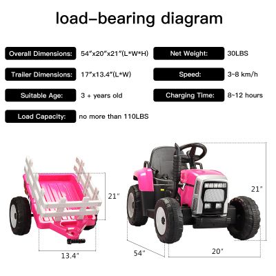 6V Battery Power Pull Tractor with LED Lights 