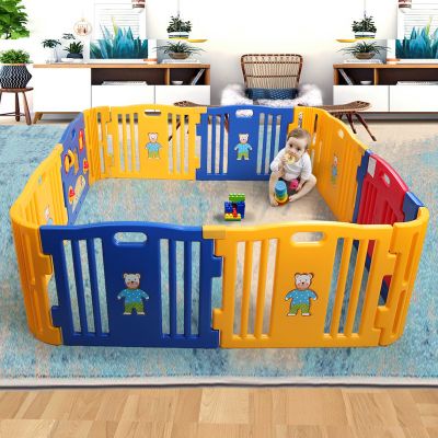 12 Panel Enclosed Baby Safe Play Area W/Toy