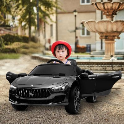 12V Kids Ride On Car Maserati License W/ MP3/Remote Control Kids Car-Black