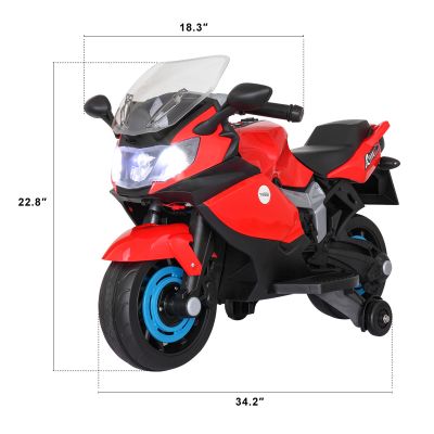 6V Kids BMW Licensed Electric Ride-On Motorcycle with Training Wheels
