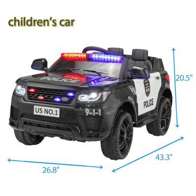 Kids Electric Ride On Police Car with Lights and Sirens