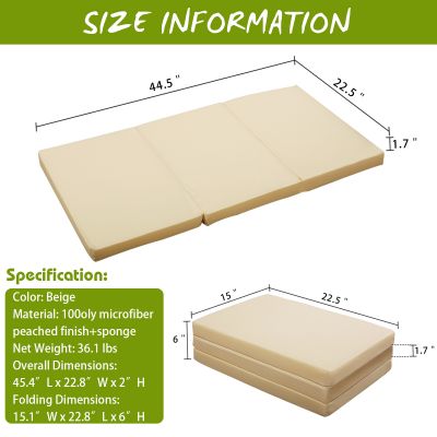Portable Tri-Fold Memory Foam Rest Bed Mat