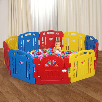 10 Panel Round Baby Play Place Pens W/Gate