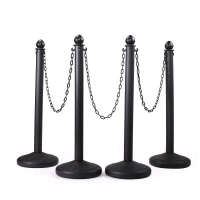 4/6 pcs Plastic Crowd Barrier Stanchion W/Chain