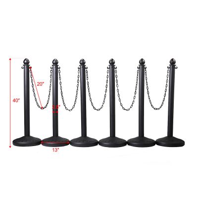 4/6 pcs Plastic Crowd Barrier Stanchion W/Chain