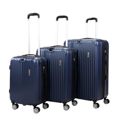 3 PCS ABS Luggage Set, Durable Hardside Suitcase with TSA Lock & Spinner Wheels, Lightweight, 20 24 28 Inch, Silver