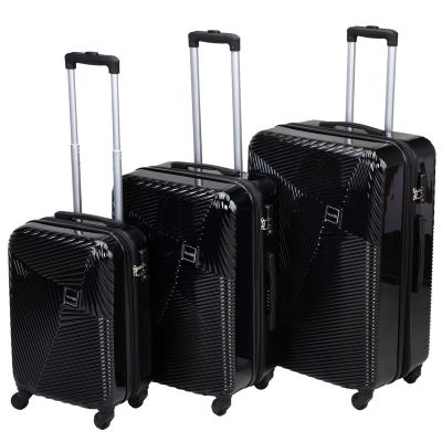3 PCS HardShell Luggage Set Travel Suitcase with Spinner Wheels, Lightweight Carry-On TSA Lock, 20/24/28, Black