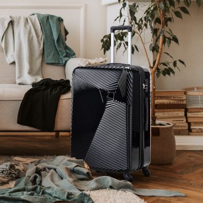 3 PCS HardShell Luggage Set Travel Suitcase with Spinner Wheels, Lightweight Carry-On TSA Lock, 20/24/28, Black