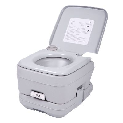 2.6 Gallon Outdoor Portable Toilet Toilet for RV Travel, Camping, Boating & Car, Leak-Proof Cassette Toilet, Grey