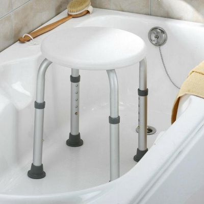Adjustable Shower Stool Swivel Round Bathtub Stool