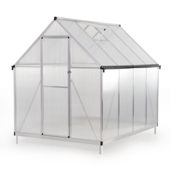 6' x 8' Outdoor Polycarbonate Green House, Heavy-Duty Aluminum