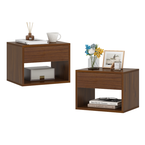 Wall Mounted Nightstands Set of 2 with Open Shelf for Wall Mounted Nightstands Set of 2 with Open Shelf for