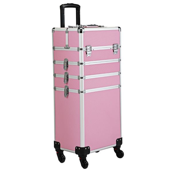 Dental Geografi Uheldig Pink Salon Beauty Makeup Trolley Case on Wheels | Jaxpety