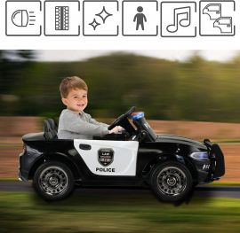Electric Kids Ride On Police Car W/Alarm Light, Megaphone