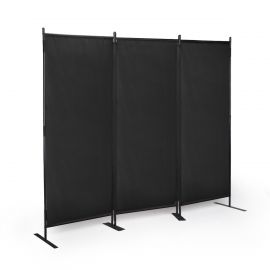 Black 3-Panel Room Divider Folding Privacy Screen