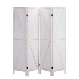 4 Panel Wood Room Divider Folding Freestanding Privacy Screen