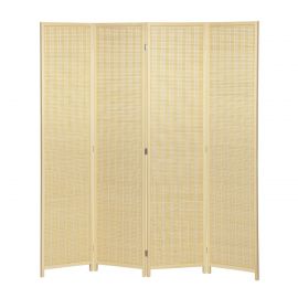4-Panel Hand-Knitted Folding Screen W/ Rustic Taste 