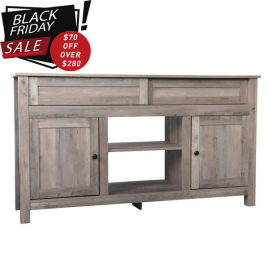 TV Stand for Flat Screens with Sliding Barn Doors and Storage Cabinets