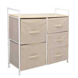 5 Drawers Fabric Storage Chest Trunk Box Dresser