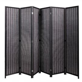 6-Panel Hand-Knitted Folding Screen with Rustic Taste and Natural Flavor