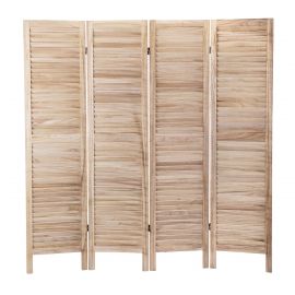 Light Burning 4-Panel Room Divider Louver Partition Screen