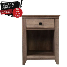 Farmhouse Nightstand Wood Storage Cabinet with Drawer and Shelf