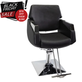 Hydraulic Pump Leather Barber Chair with Comfortable Backrest and Armrests for Hair Styling Salon